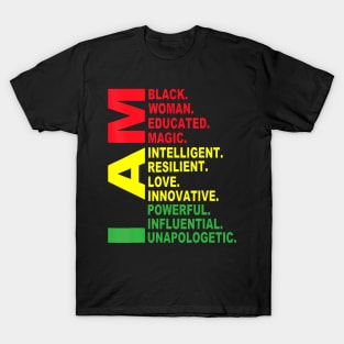 I Am Black Black History Month Unapologetically T-Shirt